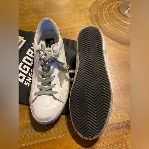 Golden Goose Superstar Sneakers; size 40; White-Gold-Silver. Worn once! - Picture 7 of 8